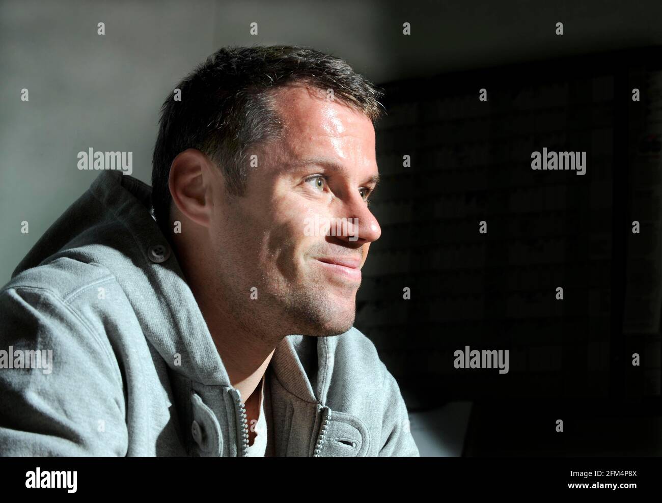 JAMIE CARRAGHER VOM FC LIVERPOOL. 2/4/09. BILD DAVID ASHDOWN Stockfoto