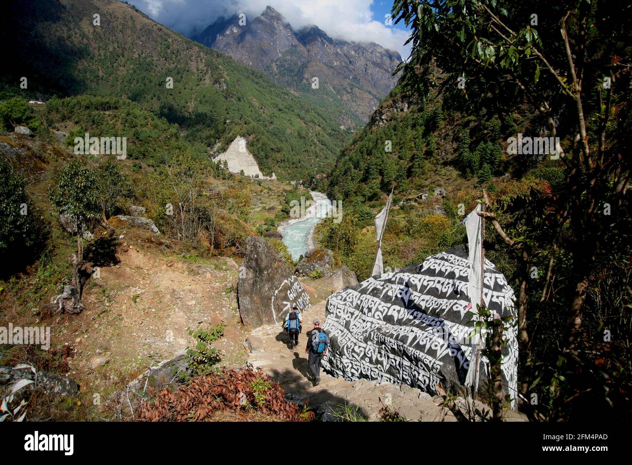 Trekking in Nepal Stockfoto