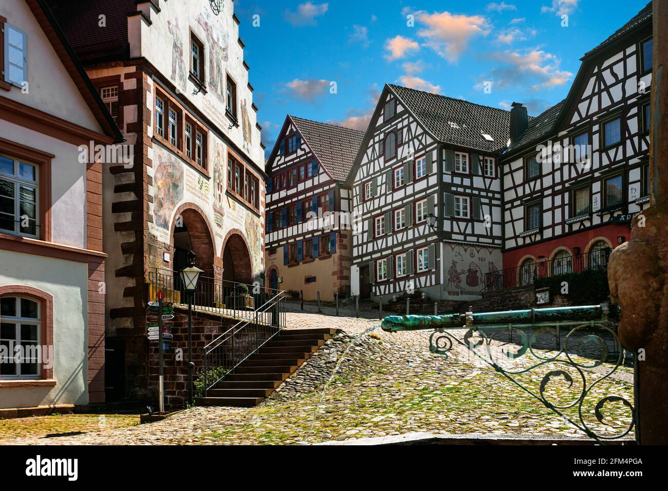 Historischer Marktplatz von Schiltach im Schwarzwald Stockfoto