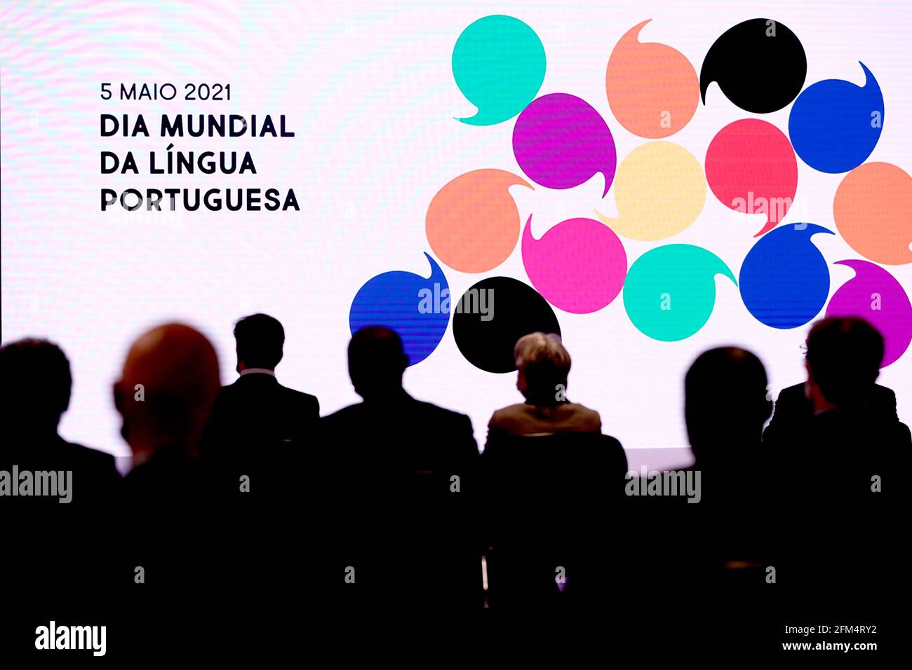 Lissabon, Portugal. Mai 2021. Am 5. Mai 2021 wird im Centro Cultural de Belem in Lissabon, Portugal, eine Zeremonie anlässlich des Welttages der portugiesischen Sprache gefeiert. Quelle: Pedro Fiuza/Xinhua/Alamy Live News Stockfoto