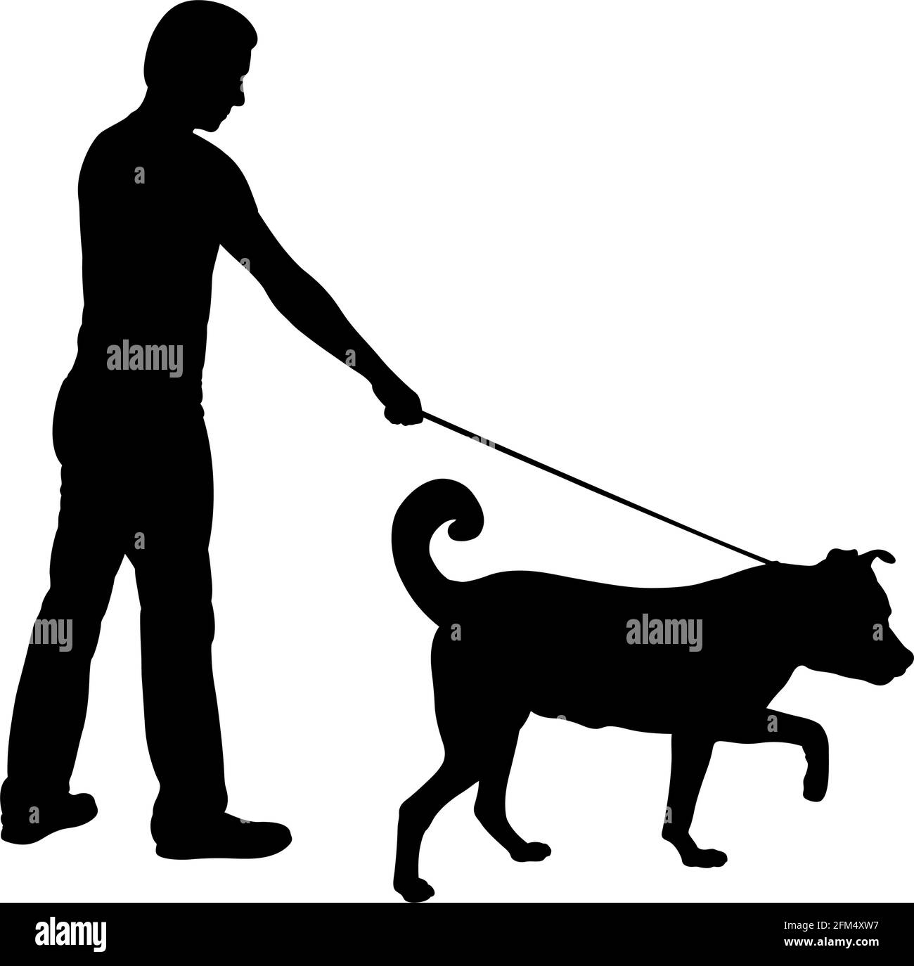 Mann mit Hund Stock Vektor