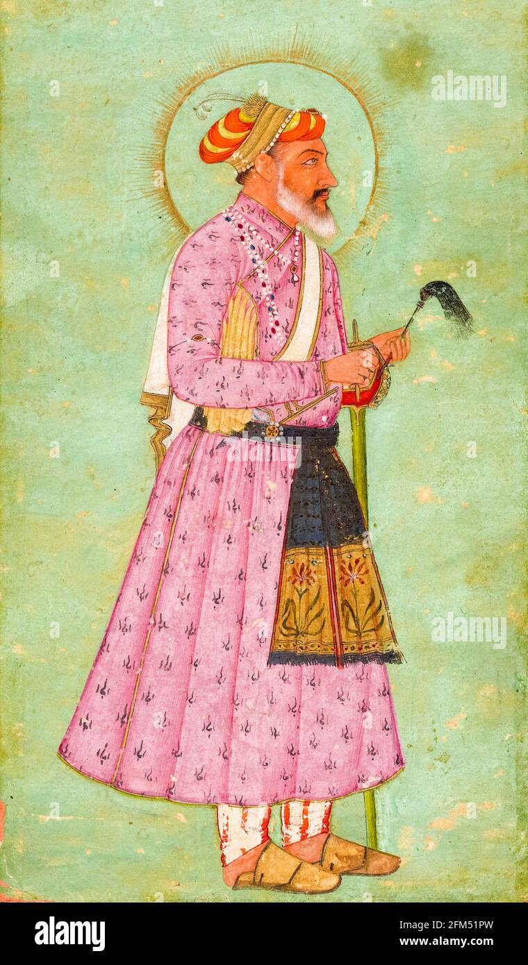 Shah Jahan (1592-1666), 5. Moghul-Kaiser, Porträtmalerei um 1680 Stockfoto