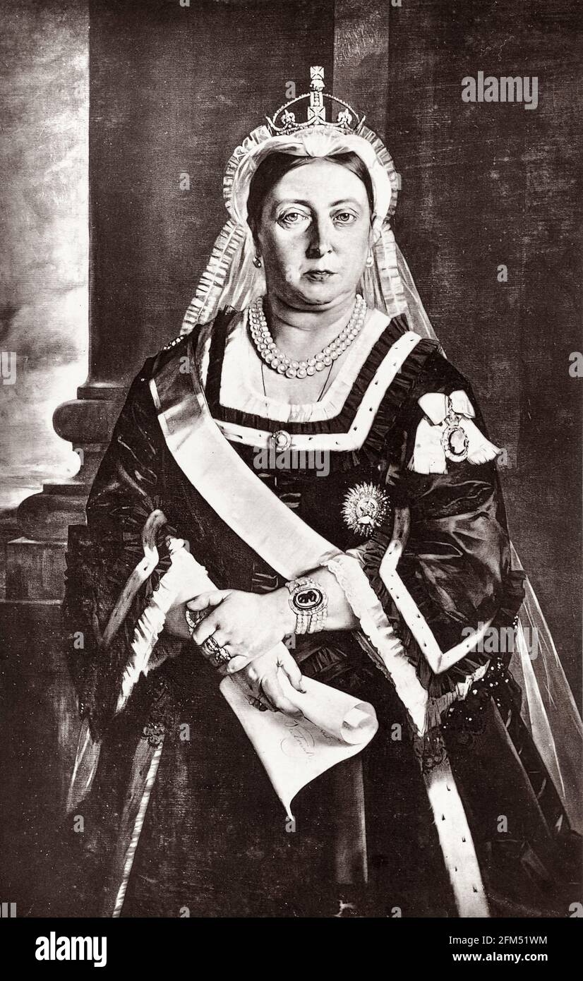 Ihre Majestät Königin Victoria (1819-1901), Kaiserin von Indien, Porträtdruck von Bourne & Shepherd, 1877 Stockfoto