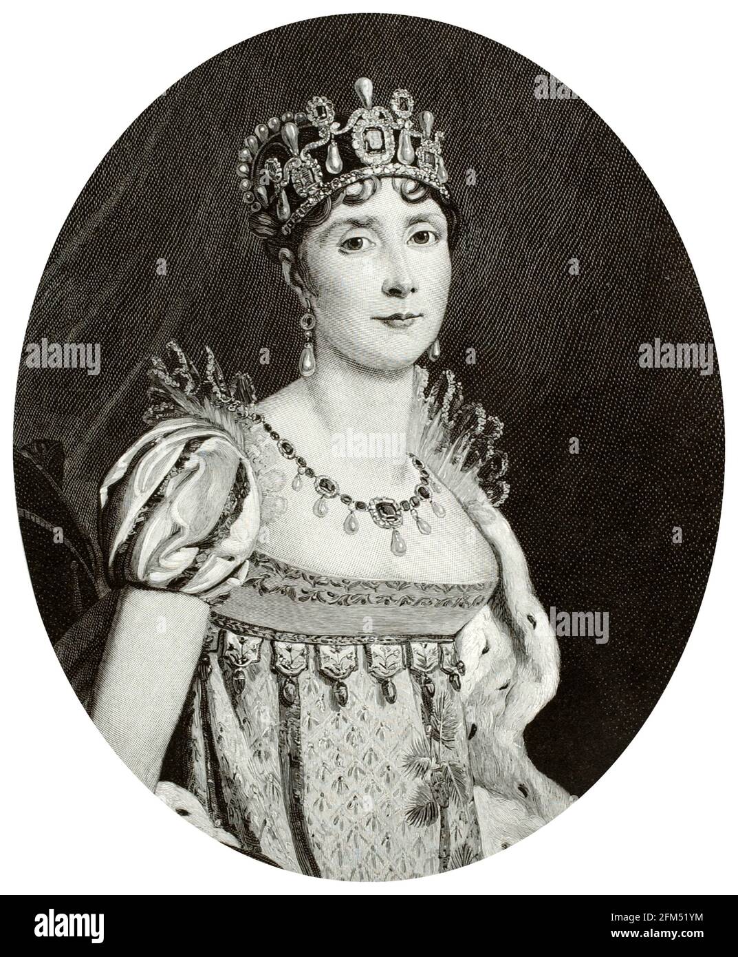 Joséphine Bonaparte (1763-1814), Kaiserin Consort von Frankreich (1804-18100), Ehefrau von Kaiser Napoleon I. von Frankreich, Porträtstich von Henry Wolf, 1895 Stockfoto