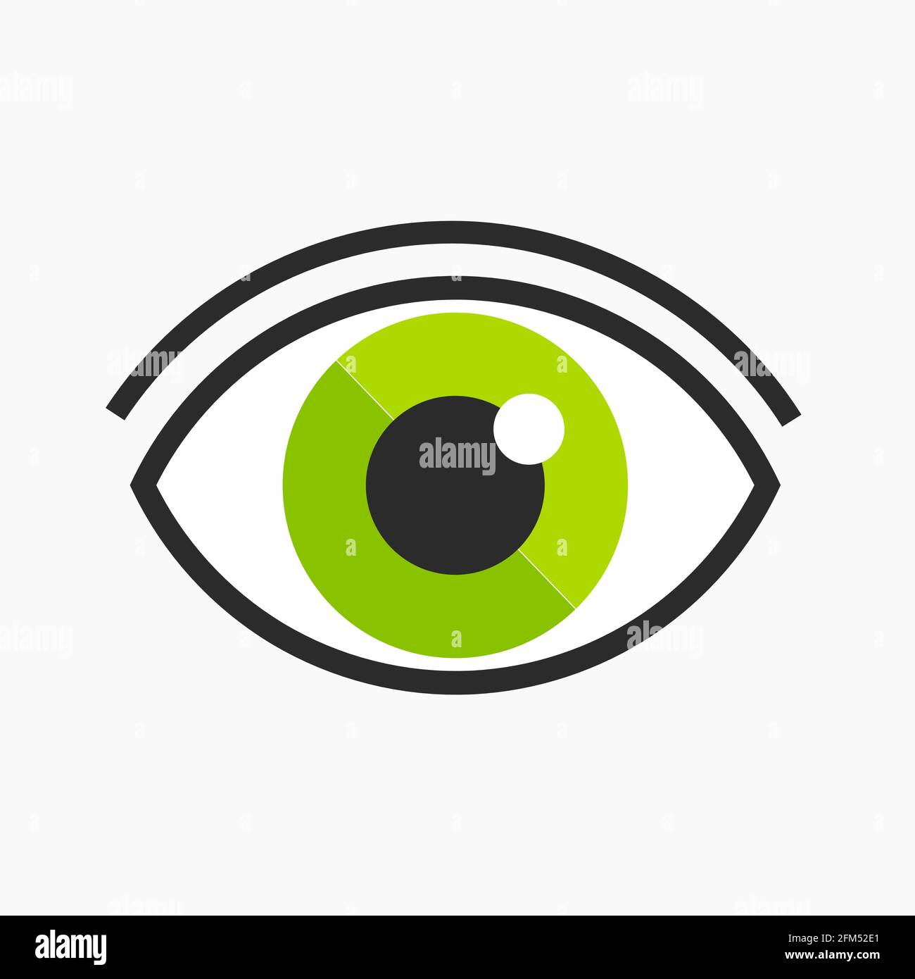 Grünes Auge-Logo-Symbol. Vektorgrafik Stock Vektor