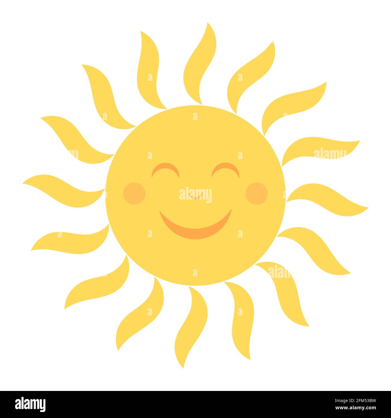 Symbol „Happy Sun“ mit Lächeln Stock Vektor