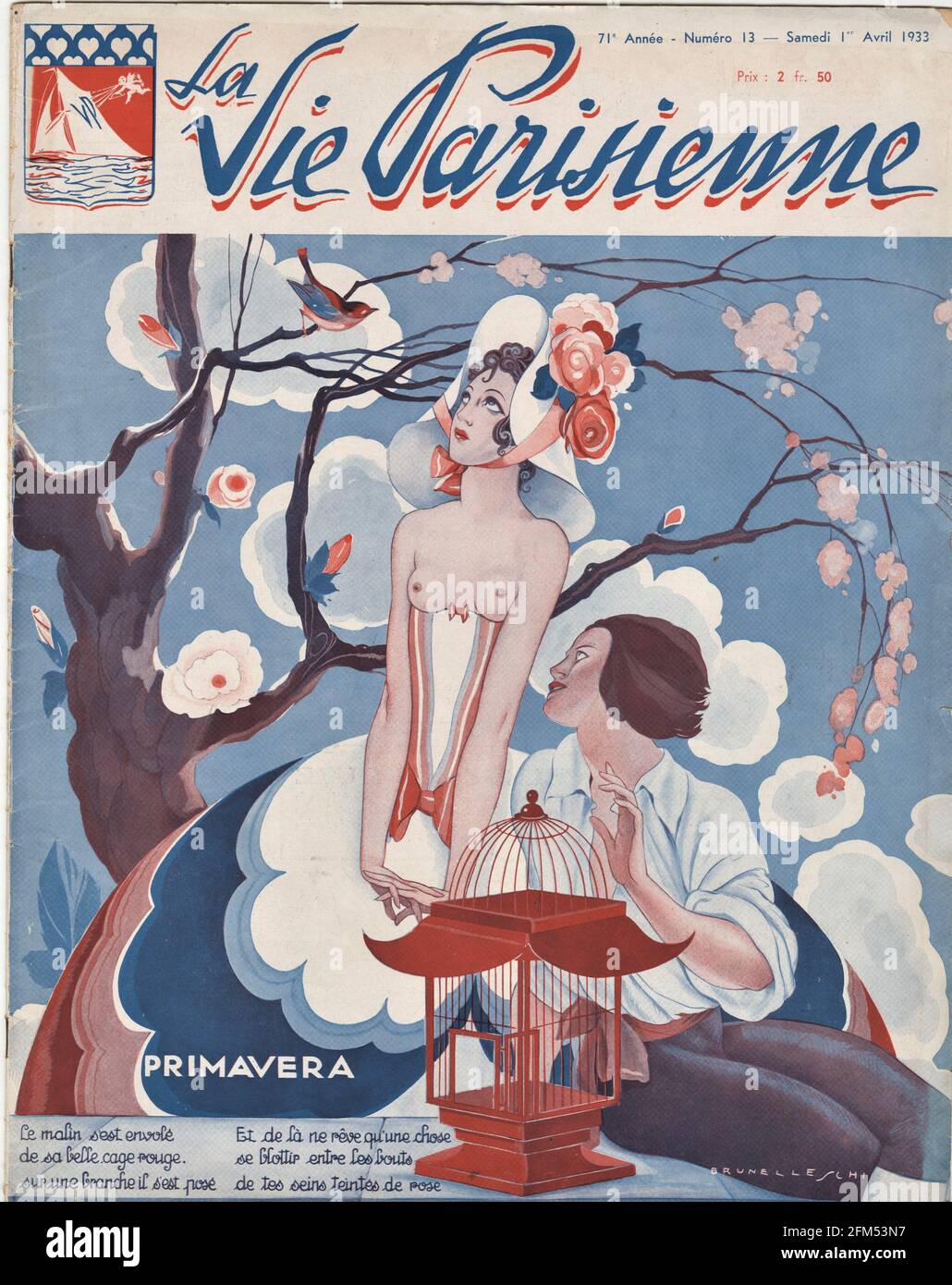 1930er Jahren Frankreich La Vie Parisienne Magazin Cover Stockfoto