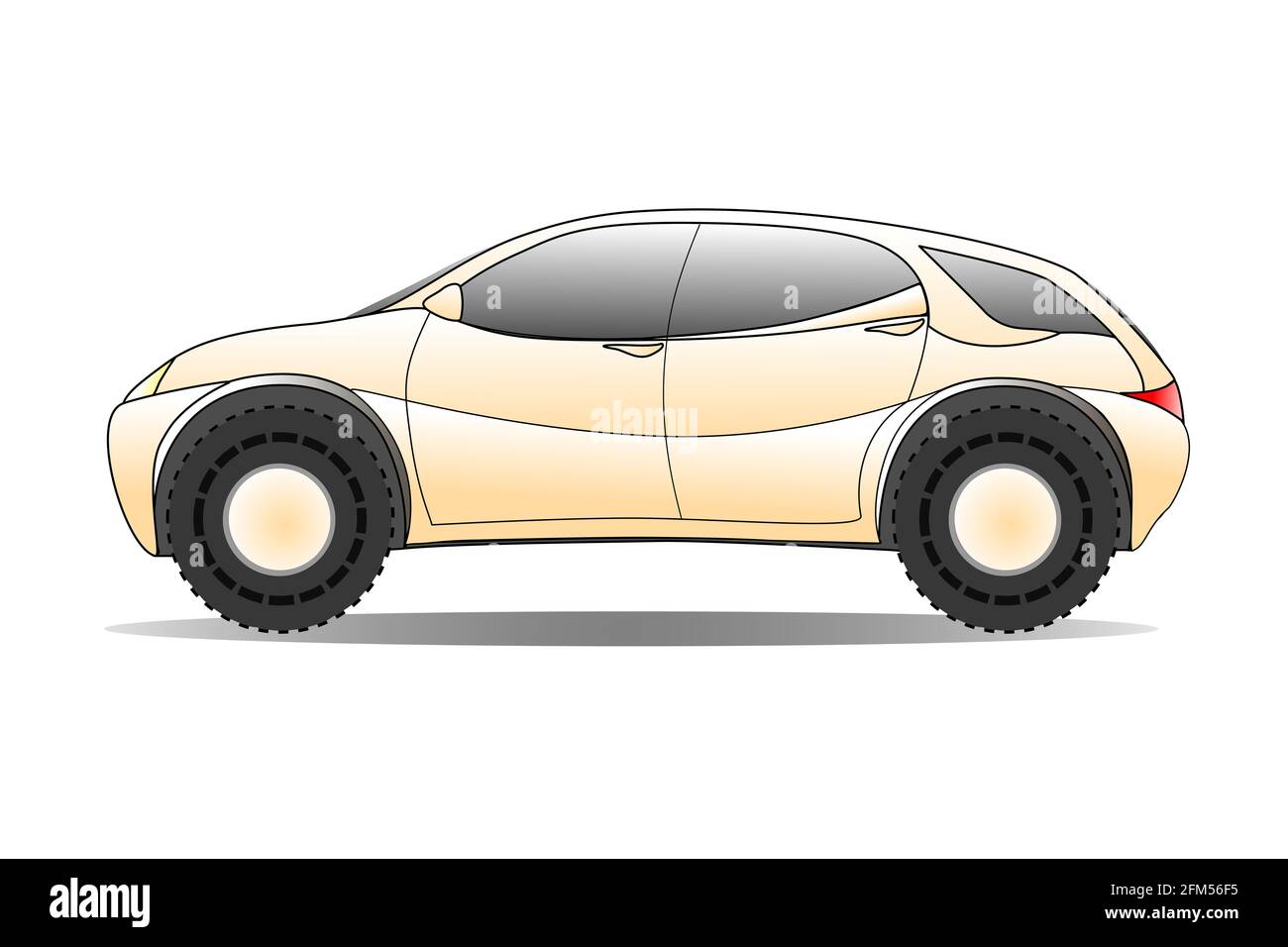 Kompakte moderne SUV 4x4 heiße Straße frei Auto isoliert Illustration Stockfoto