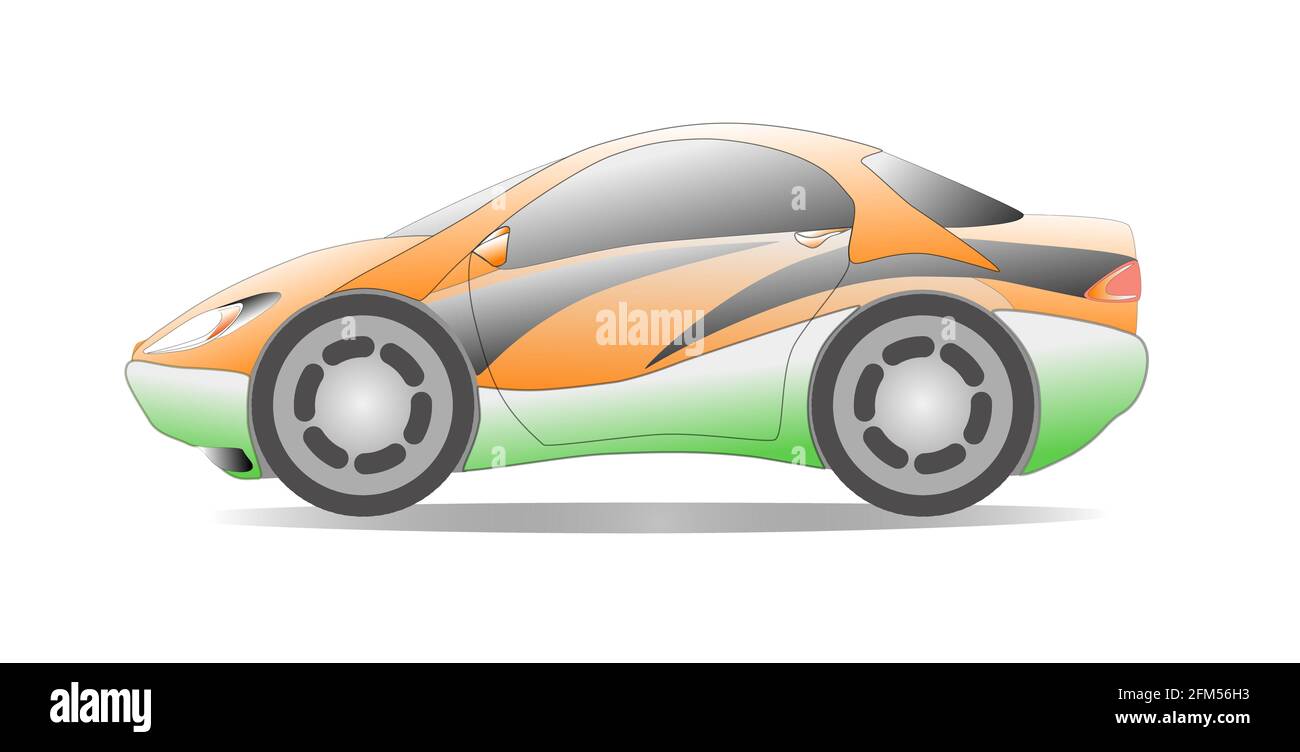Modern Orange Concept Mini kompakt heißen hatchback Sport Auto Illustration Stockfoto