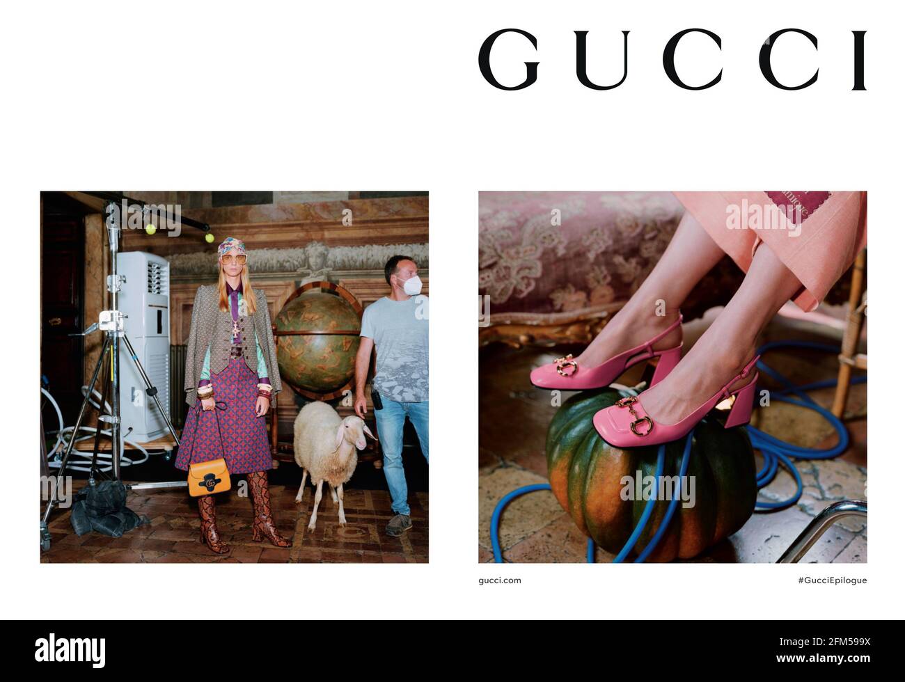 Britische Gucci Magazine-Werbung des 2020er-Jahre Stockfoto