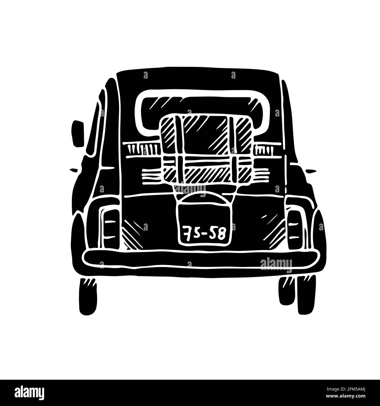 Old Car Vektor-Illustration, handgezeichnete Retro-Automobil isoliert auf weißem Hintergrund Stock Vektor Old Car Vektor-Illustration, handgezeichnete Retro-Automobil isoliert auf weißem Hintergrund Stock Vektor