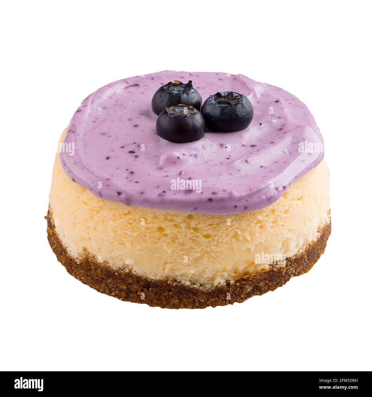 Isolierter Mini-Brombeermousse-Kuchen Stockfoto