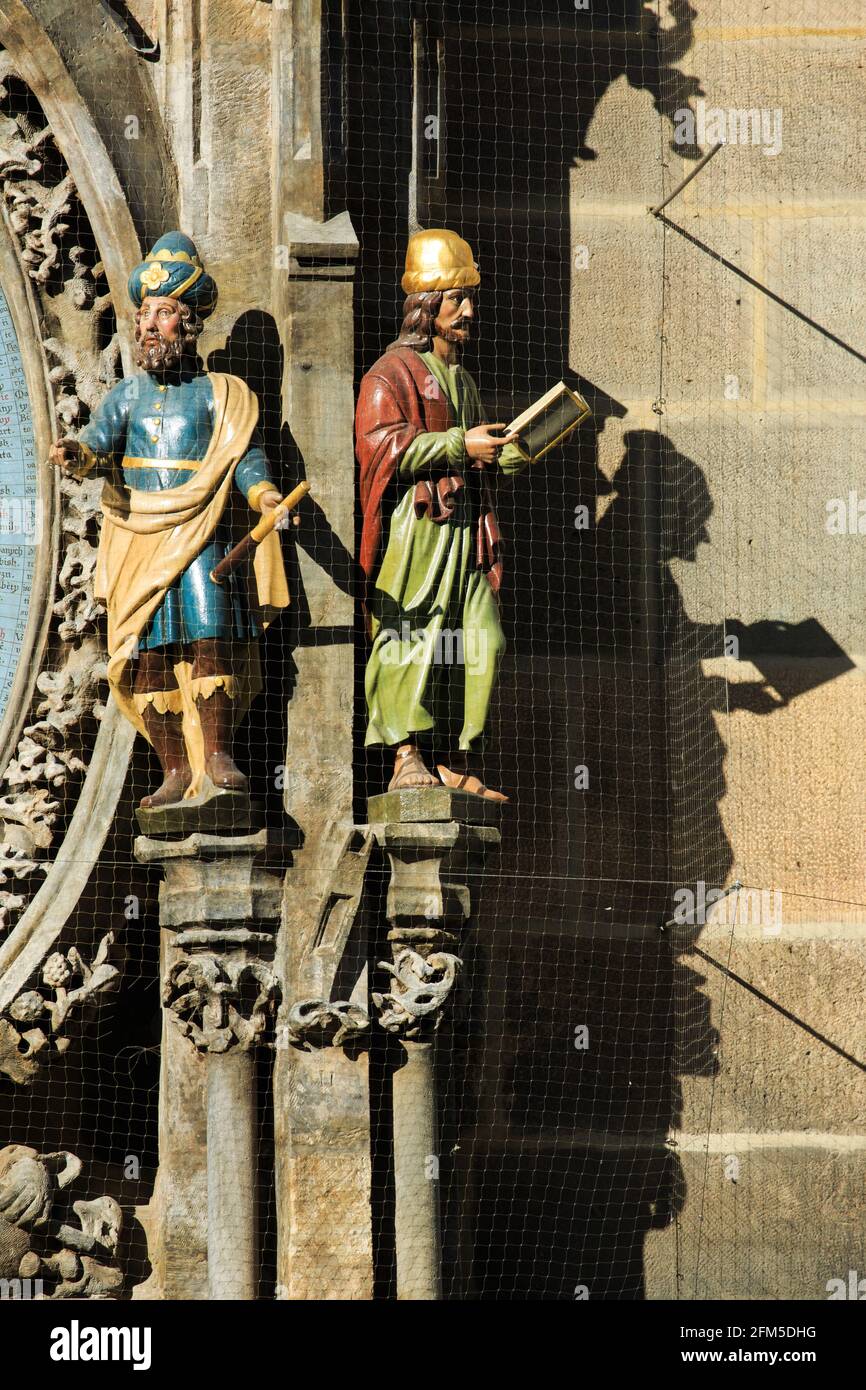 Statuen der Apostel auf der Astronomischen Uhr am Alten Rathaus, Altstädter Ring, Prag, Tschechische republik Stockfoto