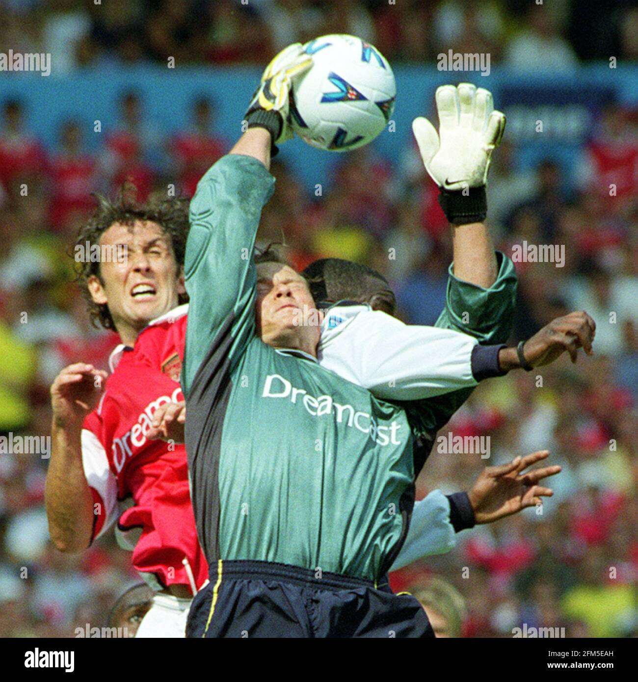 Arsenal gegen Manchester United 1999. August Charity Shield Spiel bei Wembley-Stadion Stockfoto