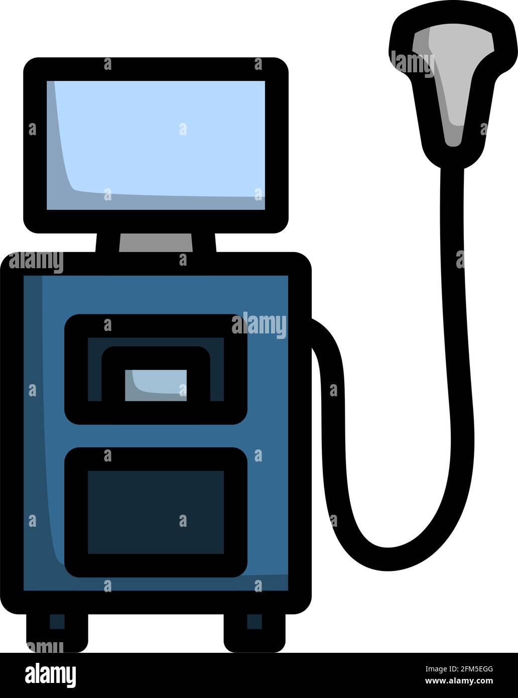 Symbol Für Ultraschalldiagnosegerät. Editierbare Fett Formatigte Kontur Mit Farbfüllungsdesign. Vektorgrafik. Stock Vektor