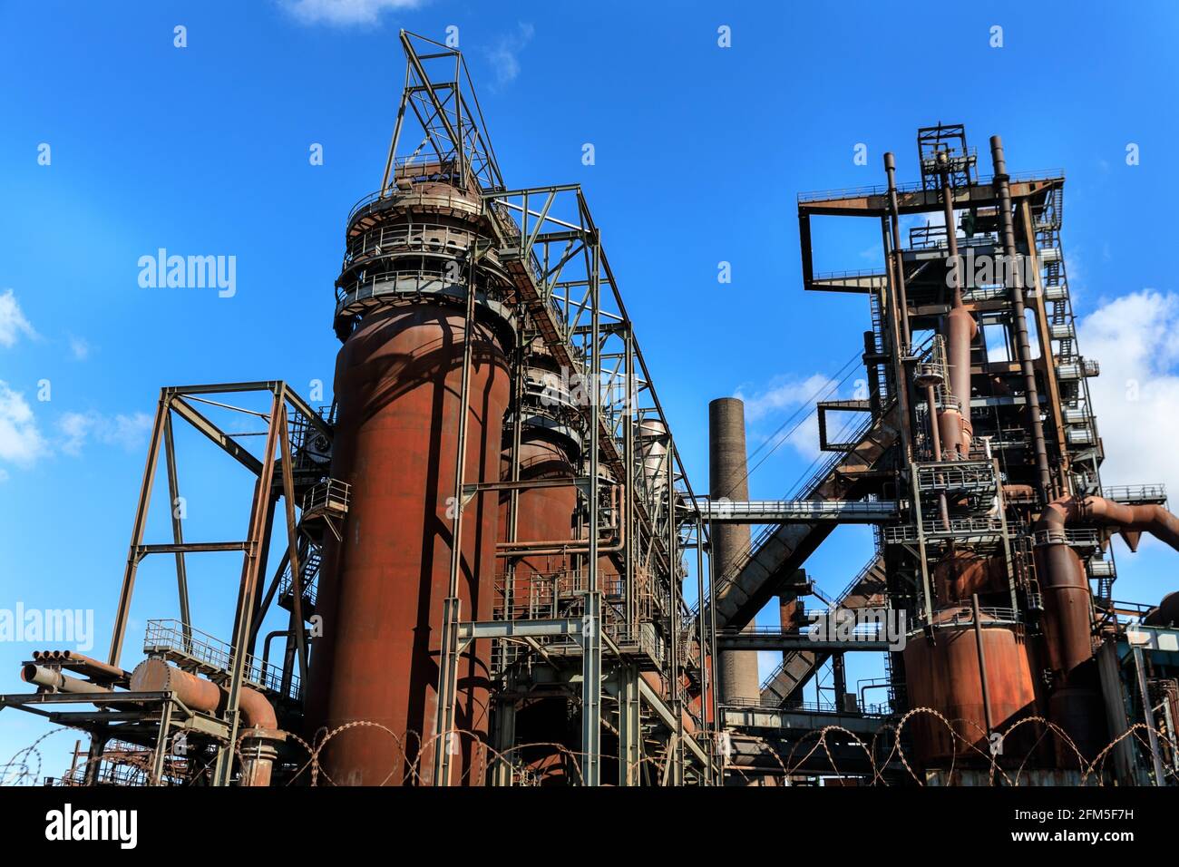 Das stilllegte Hochofenwerk Phoenix West und Stahlwerk, ehemals Teil von ThyssenKrupp Steel in Dortmund, Deutschland Stockfoto
