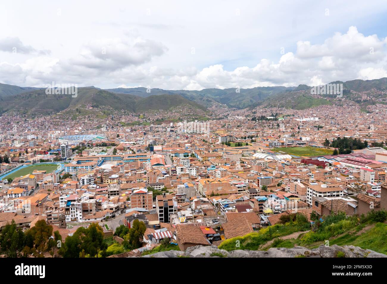 Panoramablick von Cusco, Peru Stockfoto