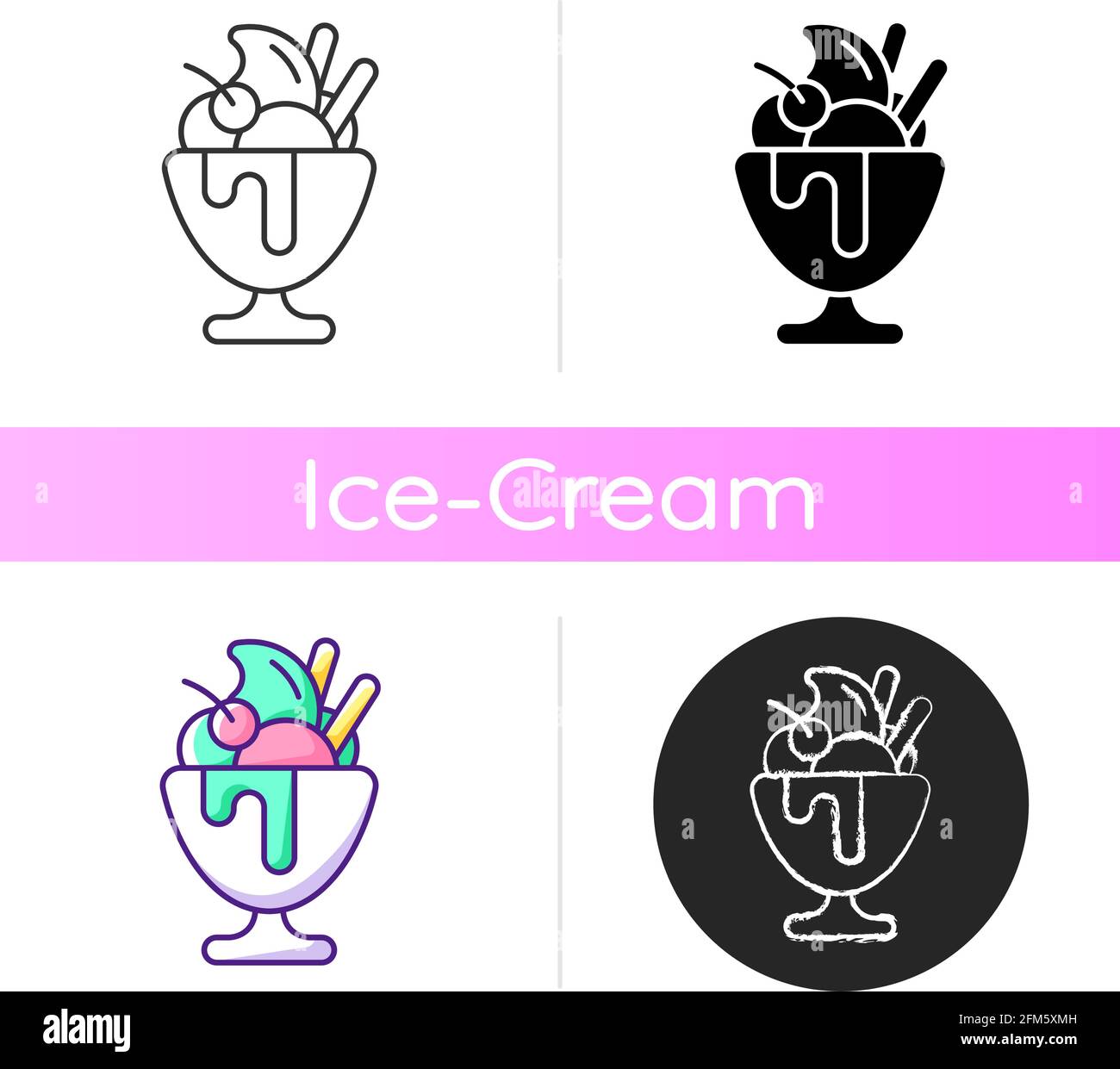 Frozen Yoghurt-Symbol Stock Vektor