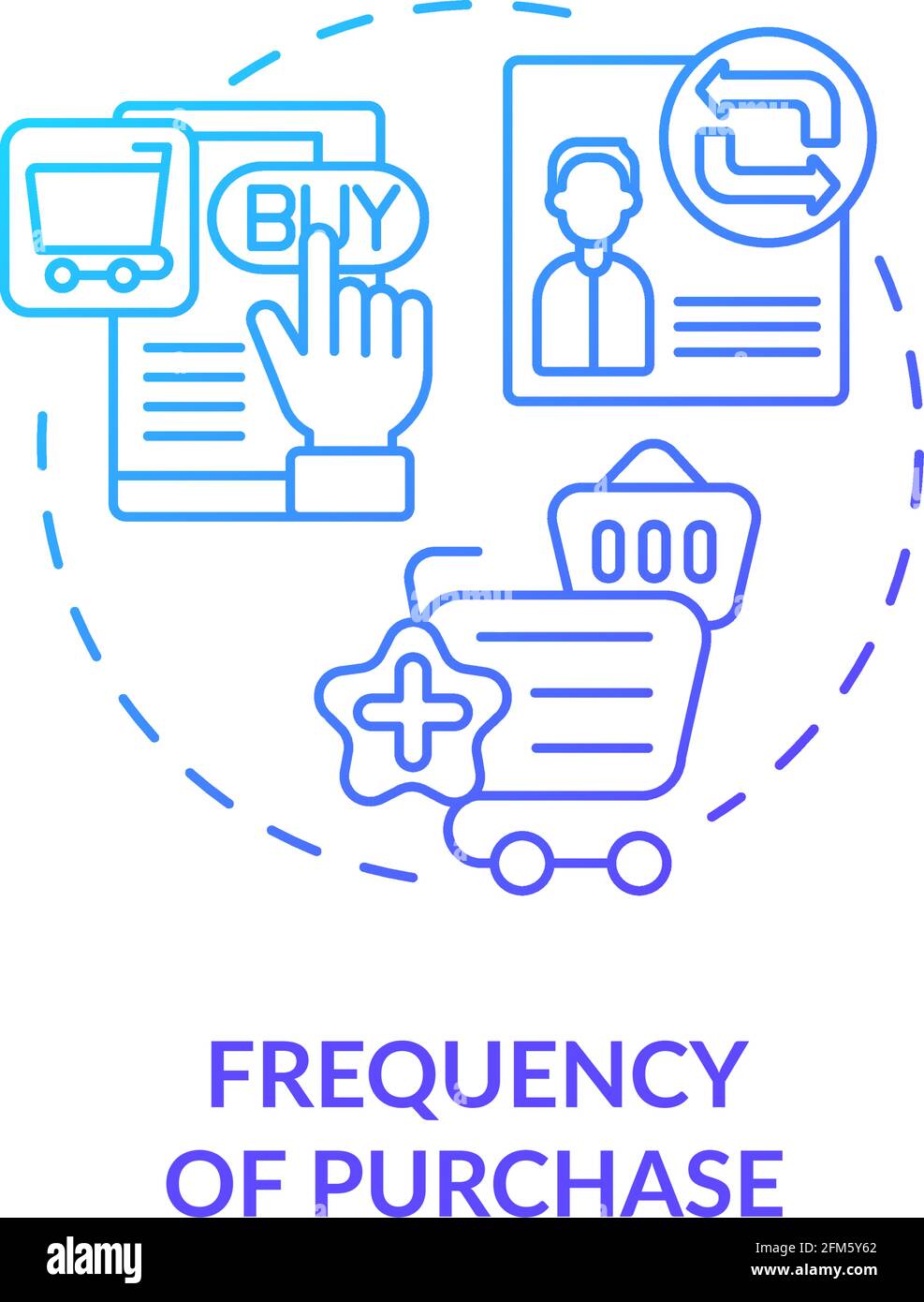 Symbol für das Kauffrequenzkonzept Stock Vektor