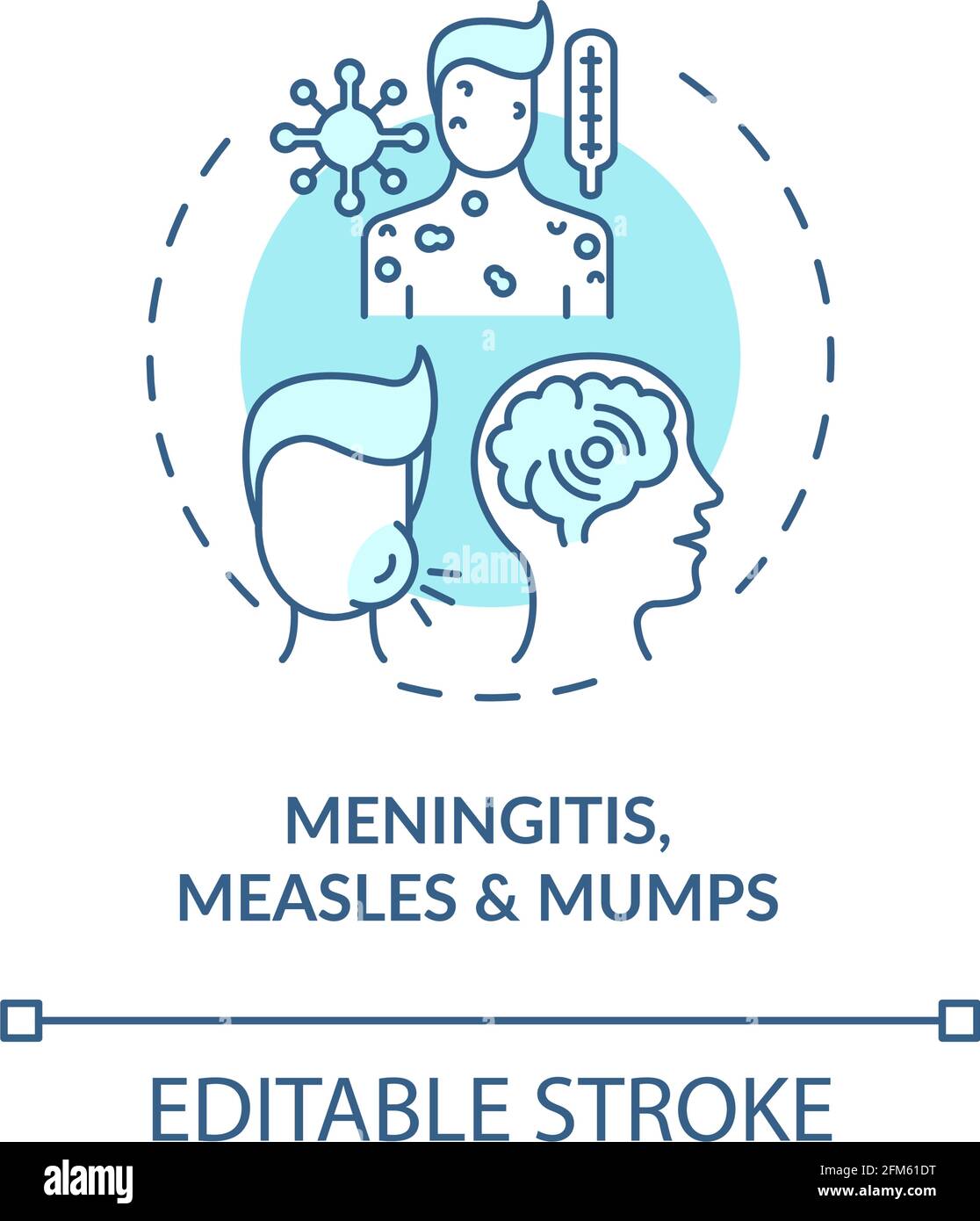 Symbol für Meningitis, Masern und Mumps Stock Vektor
