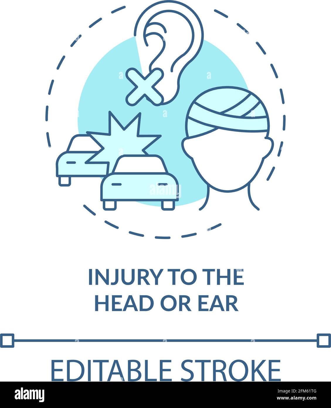 Symbol für Kopfverletzungen und Ohrverletzungen Stock Vektor