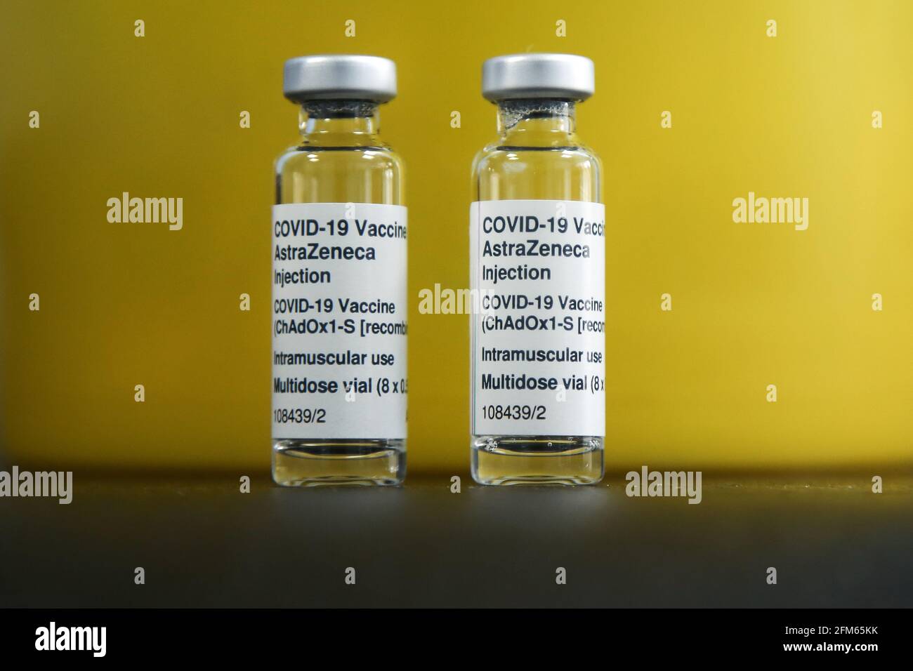 London, Großbritannien. Mai 2021. Fläschchen mit dem Oxford/AstraZeneca Covid-19-Impfstoff, die in einem Impfzentrum in London gesehen wurden. Quelle: Dinendra Haria/SOPA Images/ZUMA Wire/Alamy Live News Stockfoto