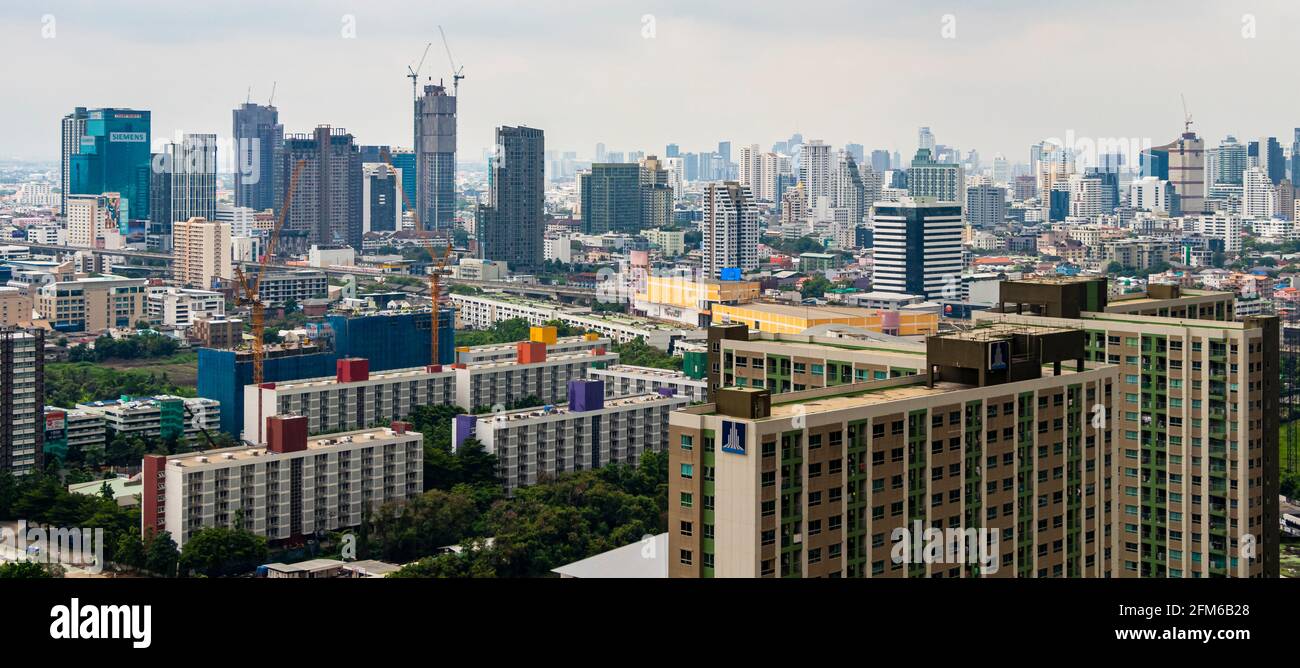 Bangkok Thailand 22. Mai 2018 Bangkok City Panorama Wolkenkratzer und Stadtbild der Hauptstadt von Thailand. Stockfoto