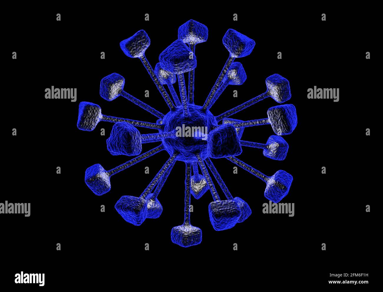 Nahaufnahme eines geometrisch strukturierten Virus Stockfoto