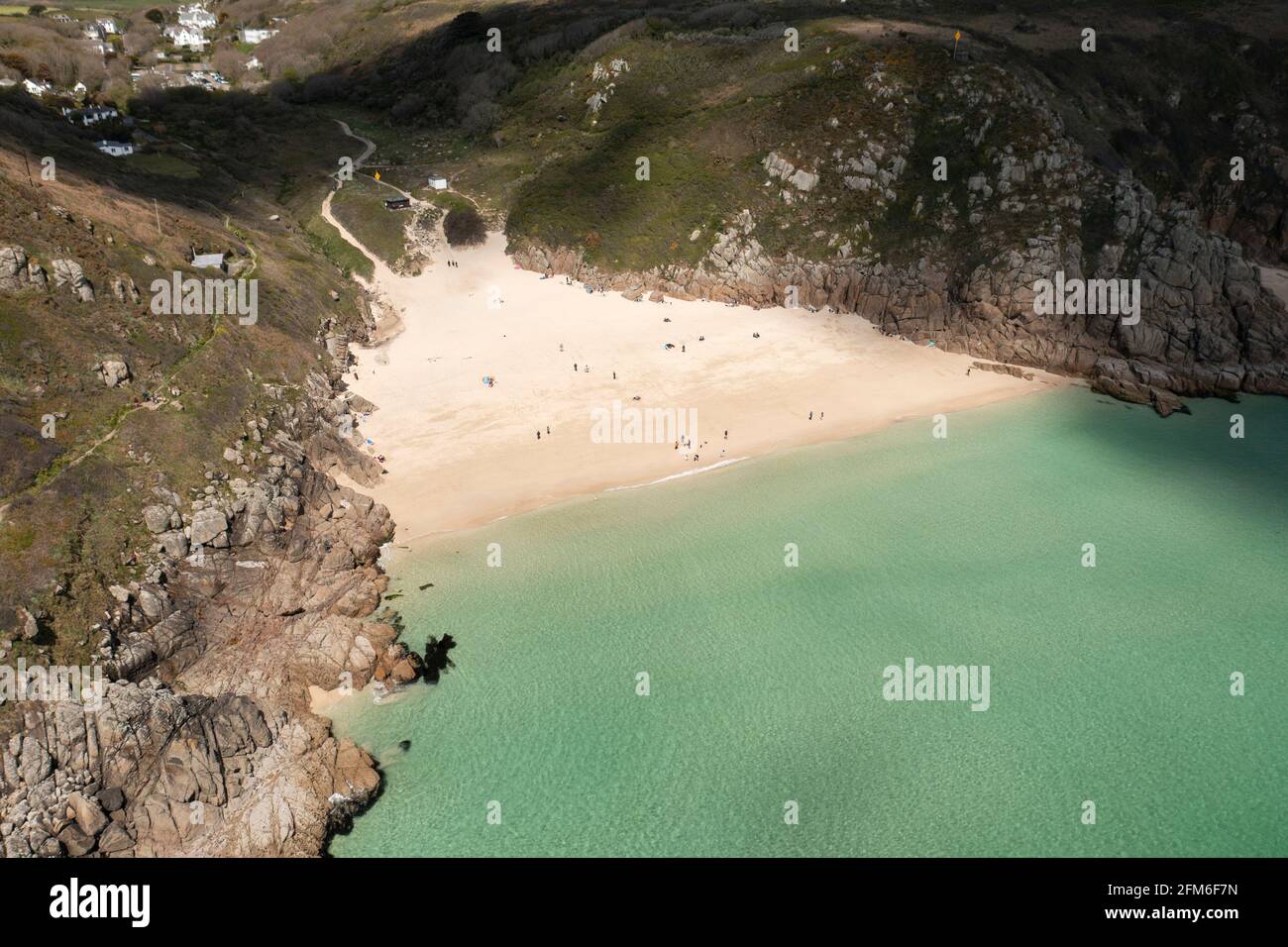 Porthcurno Beach, West Cornwall Stockfoto