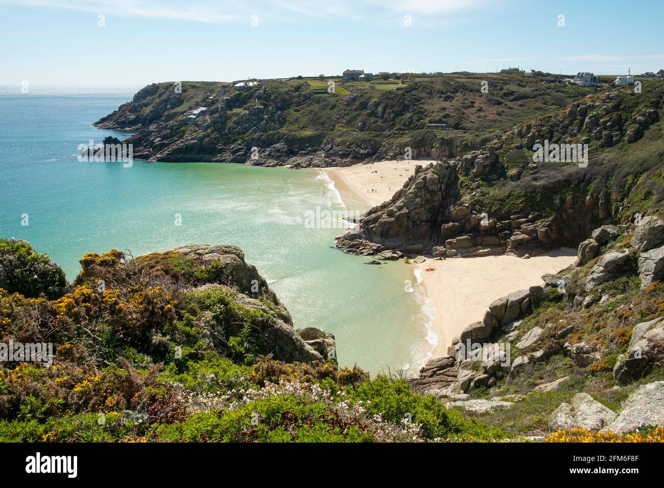 Porthcurno Beach, West Cornwall Stockfoto