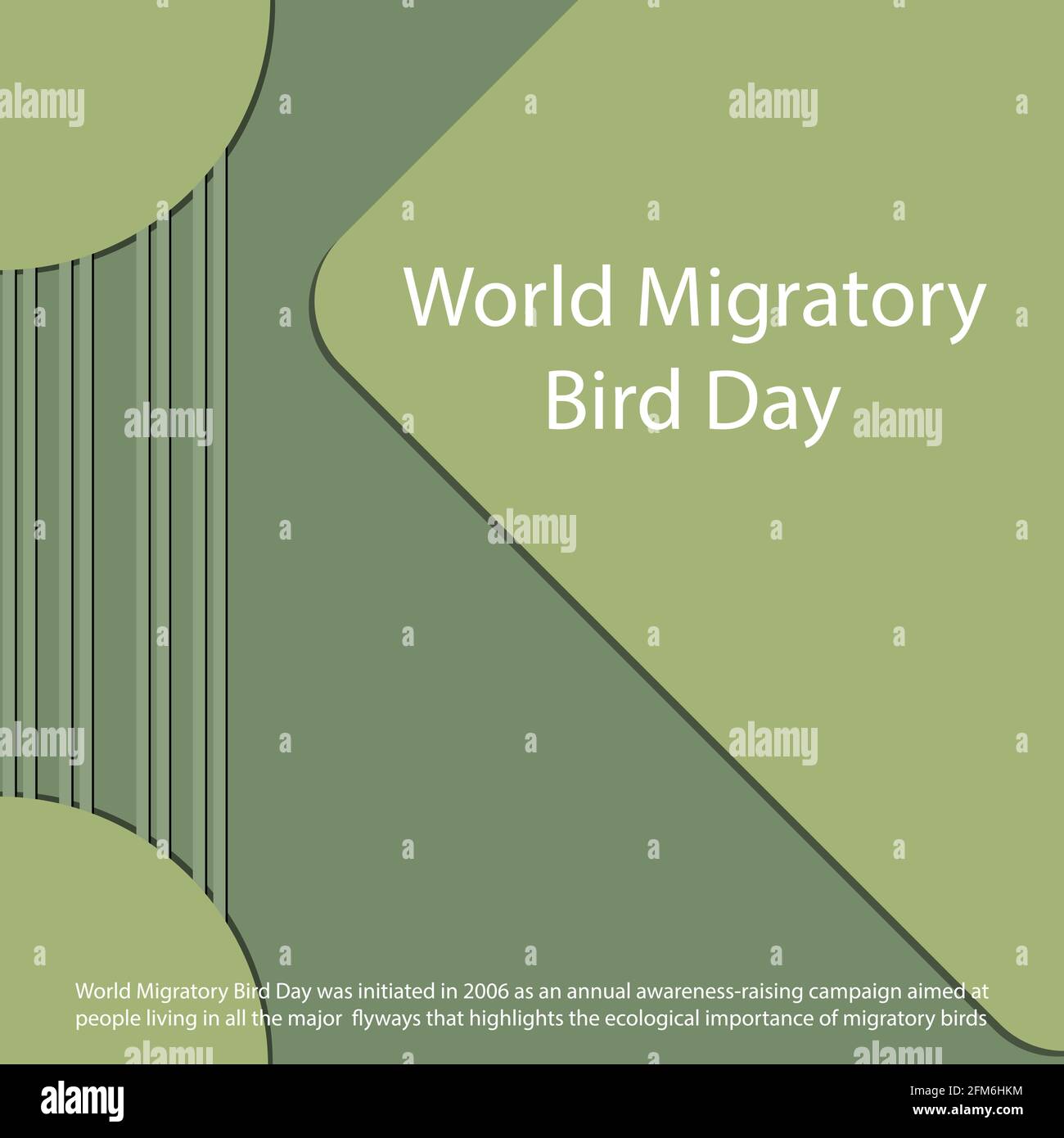 Der Weltwanderungsvogeltag wurde 2006 als ein Jährliche Sensibilisierungskampagne für Menschen, die in allen Bereichen leben Wichtige Flyways, die Highlights sind Stock Vektor