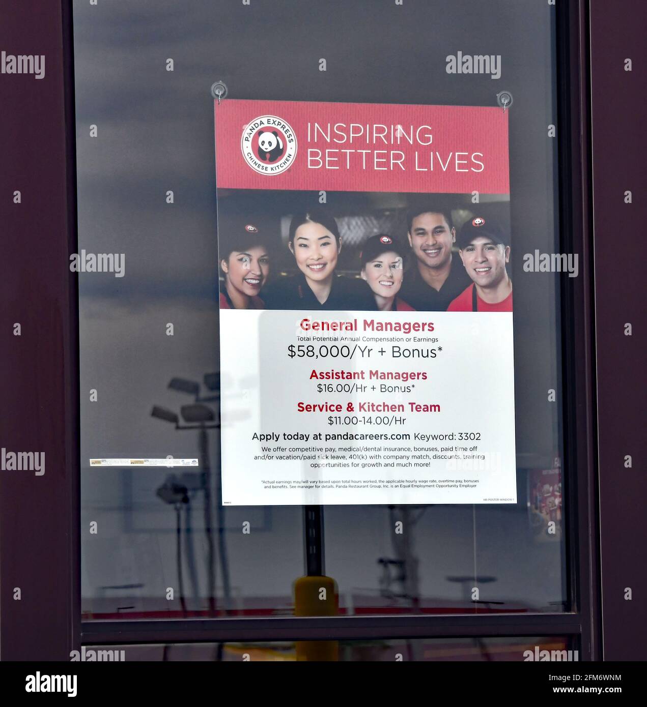 panda Express chinesen nehmen Restaurant Shop jetzt mieten Zeichen Am Standort in Emporia Kansas Stockfoto