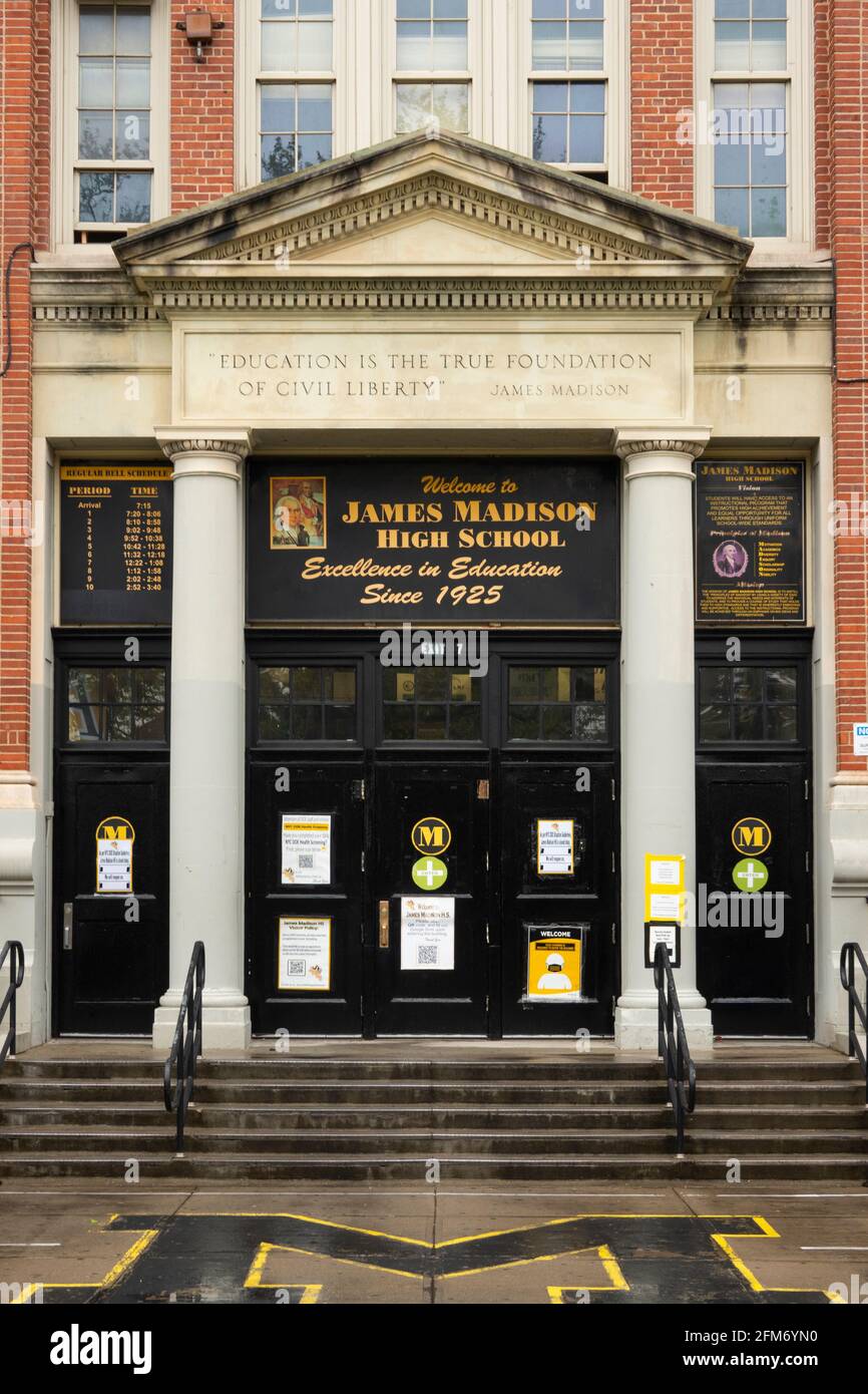 James Madison High School in Sheepshead Bay, Brooklyn, NYC Stockfoto