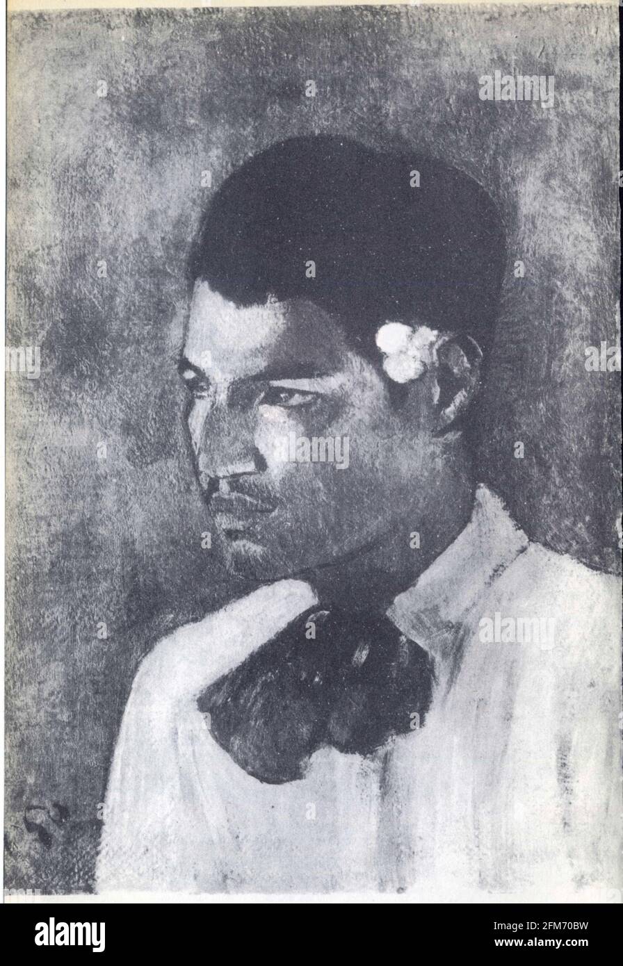 Paul Gauguin. Jeune homme à la fleur. 1891. Toile. Stockfoto