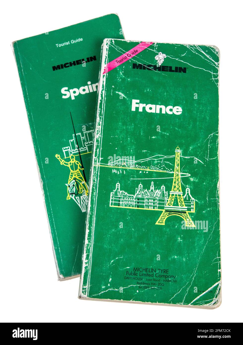 Mitchelin führt nach Frankreich und Spanien, 1991 und 1987, in englischer Sprache veröffentlicht Stockfoto