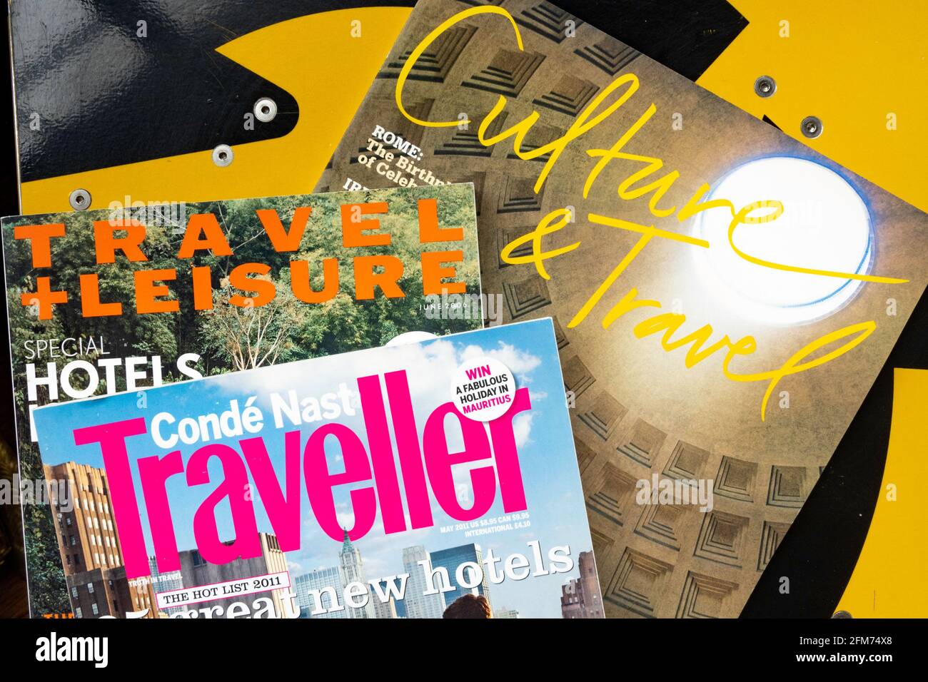 Reisemagazine von 2006 und 2011, USA Stockfoto