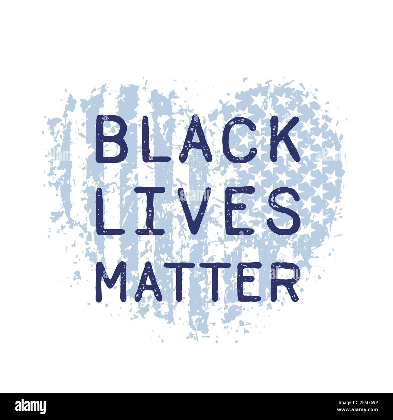 Plakat, Herz und amerikanische Flagge von Black Lives Matter Stock Vektor