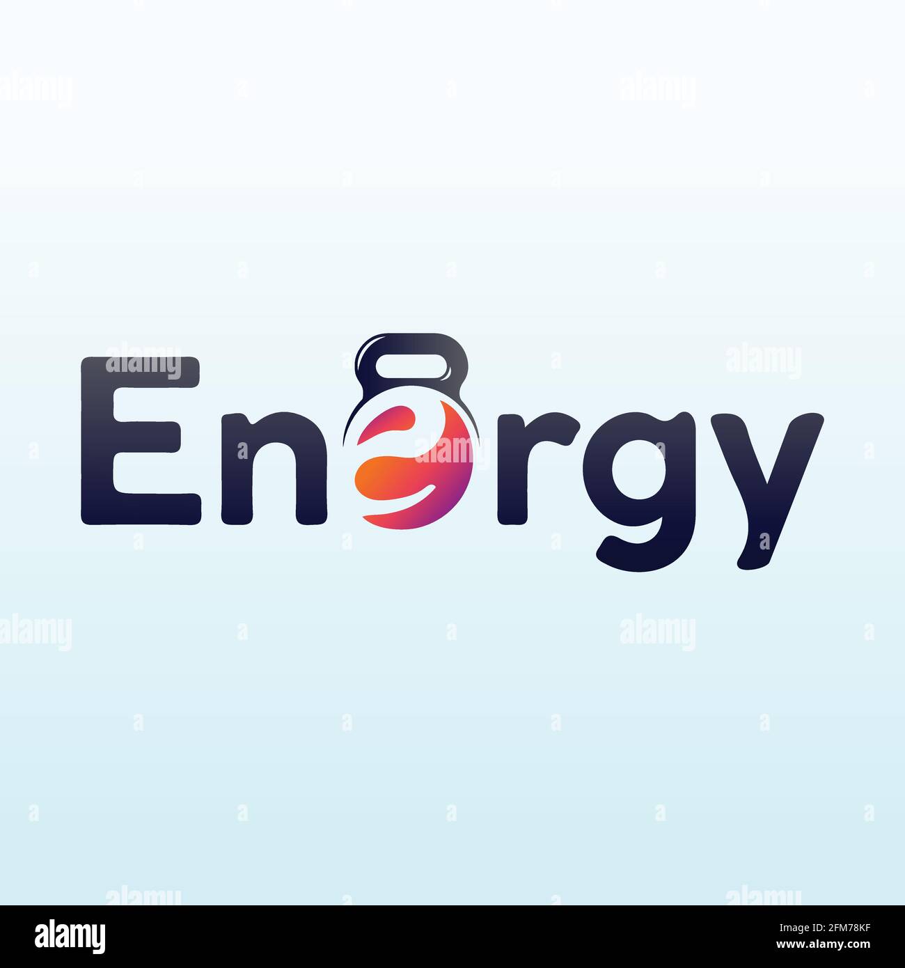 Energy Logo-Design mit Fitnessstudios-Symbol Stock Vektor