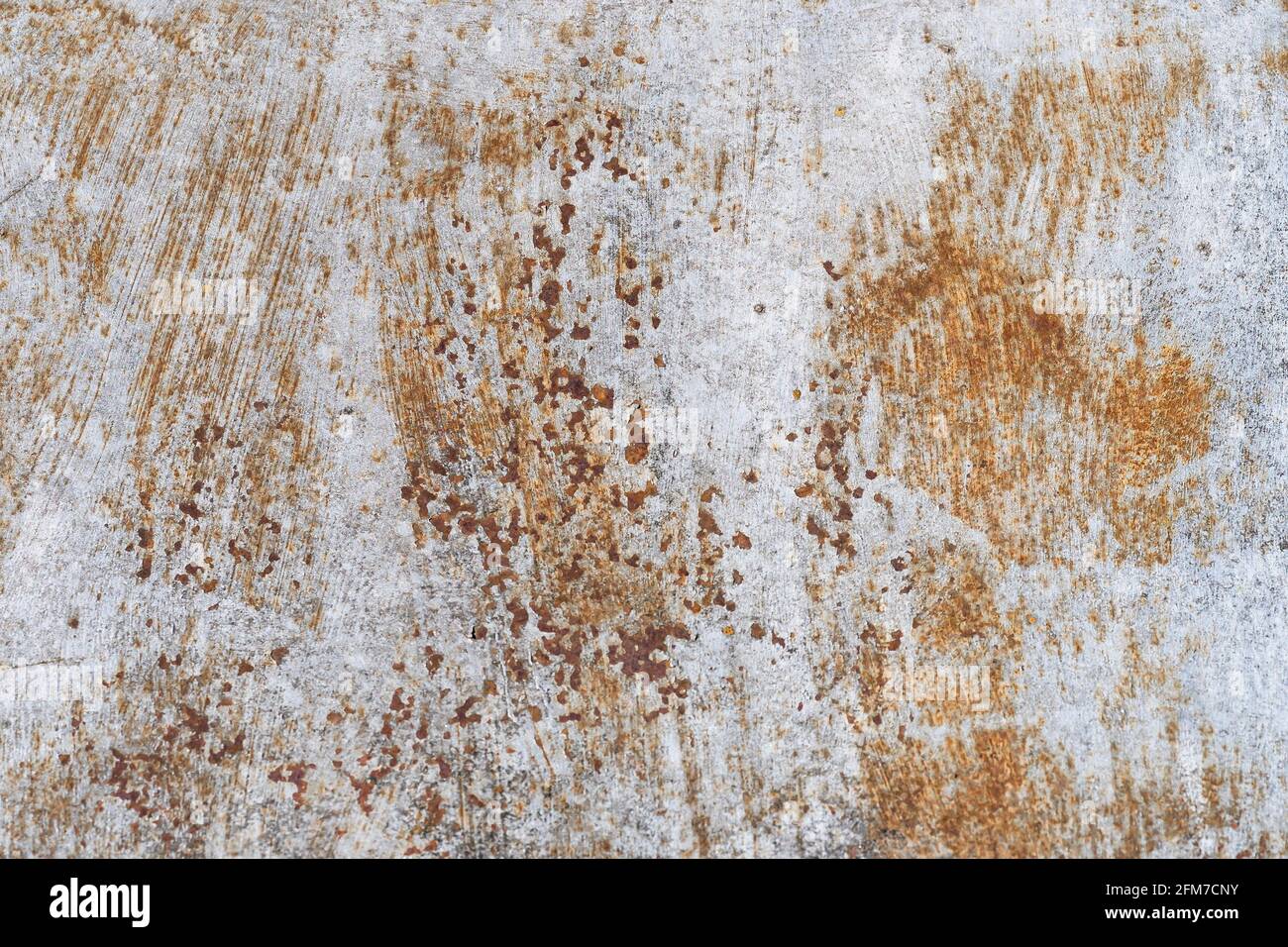 Hintergrundtextur einer alten Metalloberfläche mit Rost-Nahaufnahme. Stockfoto