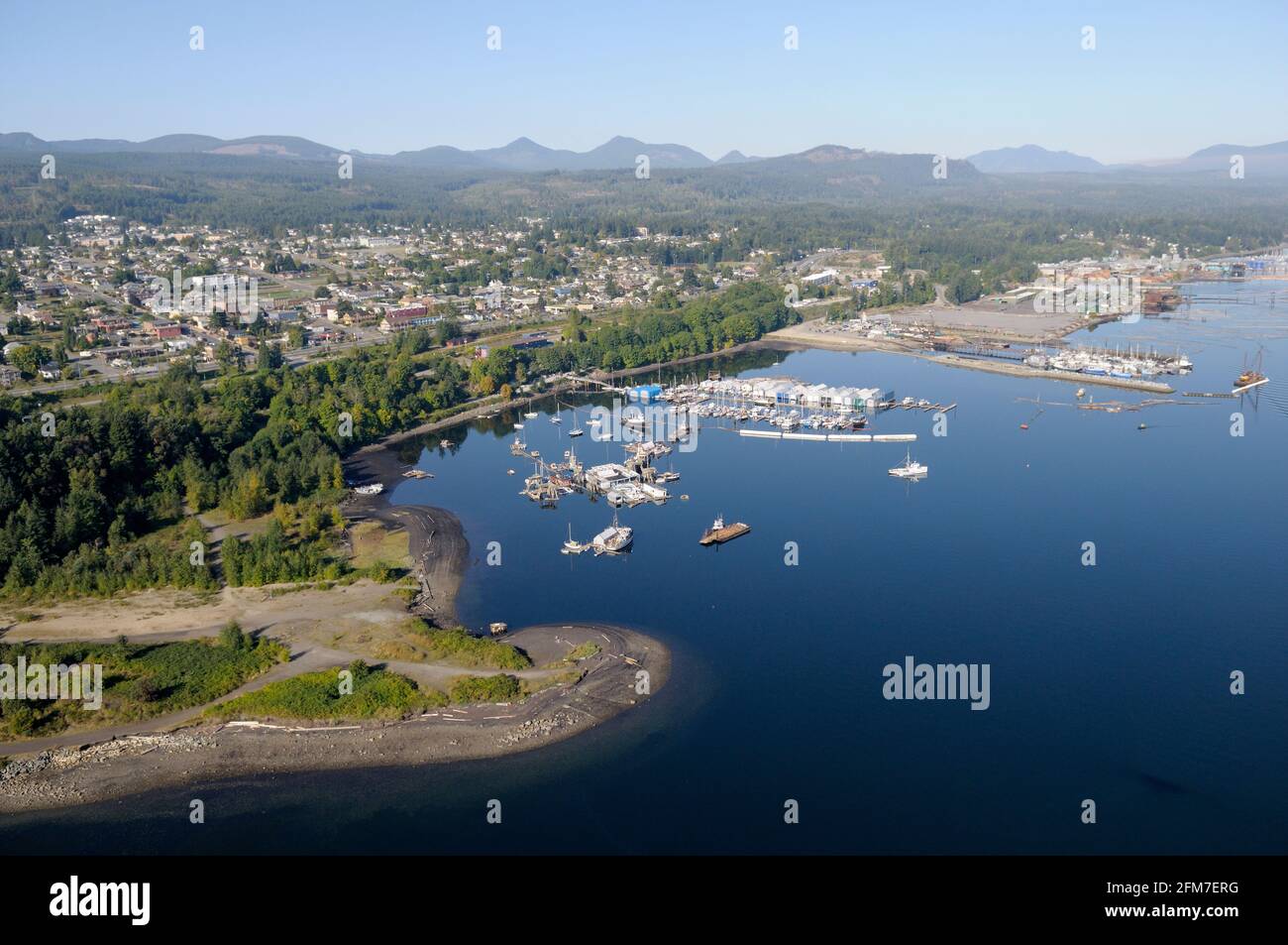 Slack Point und Ladysmith Harbor, Luftaufnahmen von British Columbia, British Columbia, Kanada. Stockfoto