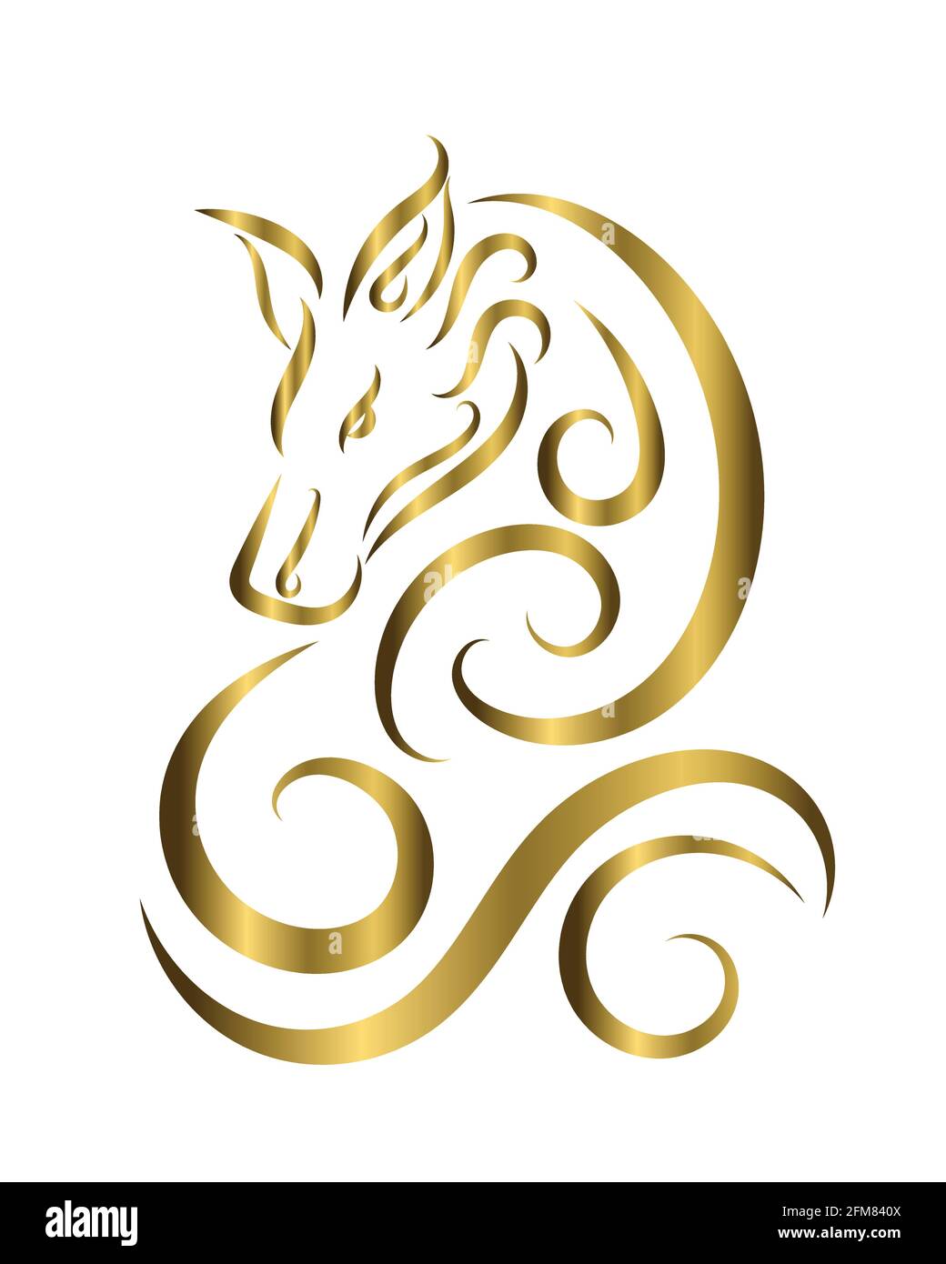 Linienkunstvektor des Wolfes. Kann verwendet werden, um ein Logo oder dekorative Elemente zu machen Stock Vektor