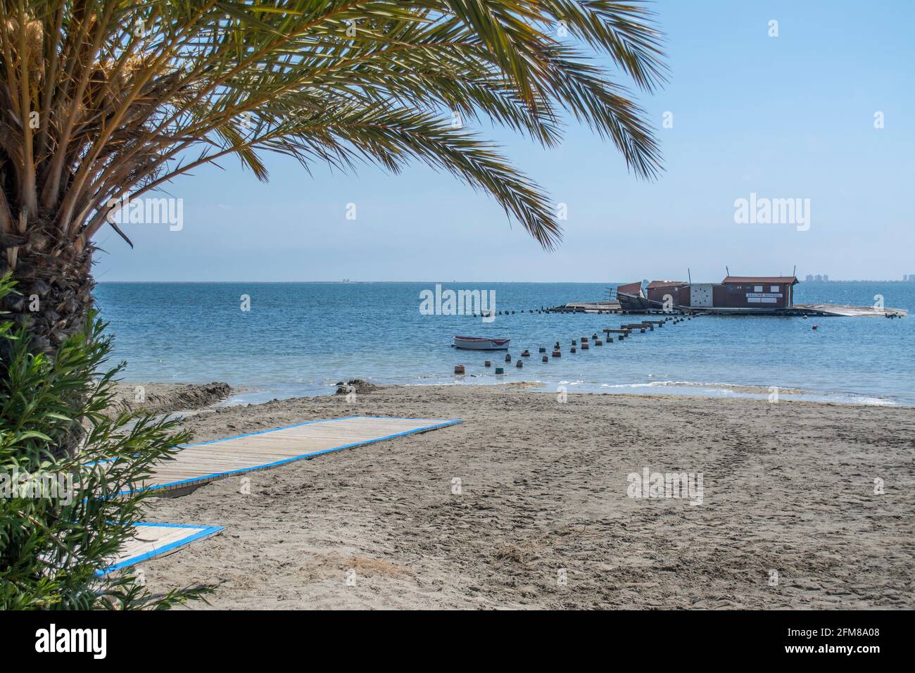 Ruine der Segelschule im Mar Menor in Santiago de la Ribera, Murcia, Spanien Stockfoto
