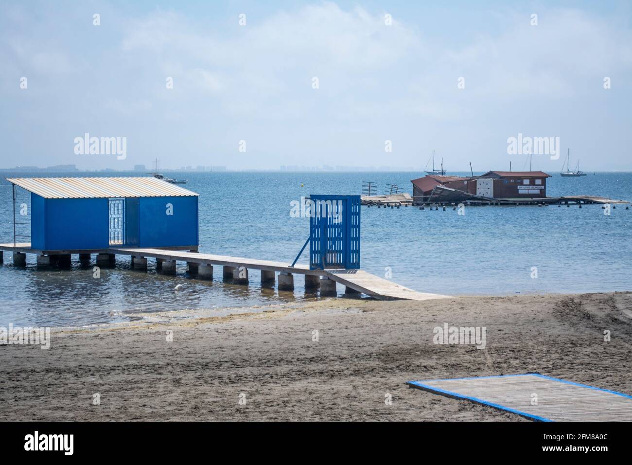 Ruine der Segelschule im Mar Menor in Santiago de la Ribera, Murcia, Spanien Stockfoto