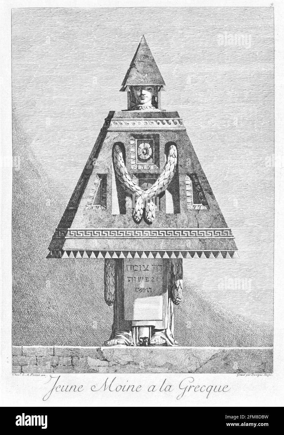 Ennemond Alexandre Petitot - Jeune moine à la Grecque. Stockfoto