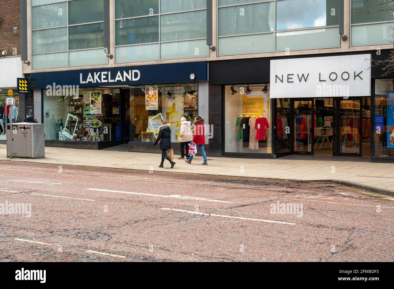 St. stephen’s Street norwich BLICK auf die Schaufenster von Lakeland’s und New Look. Stockfoto