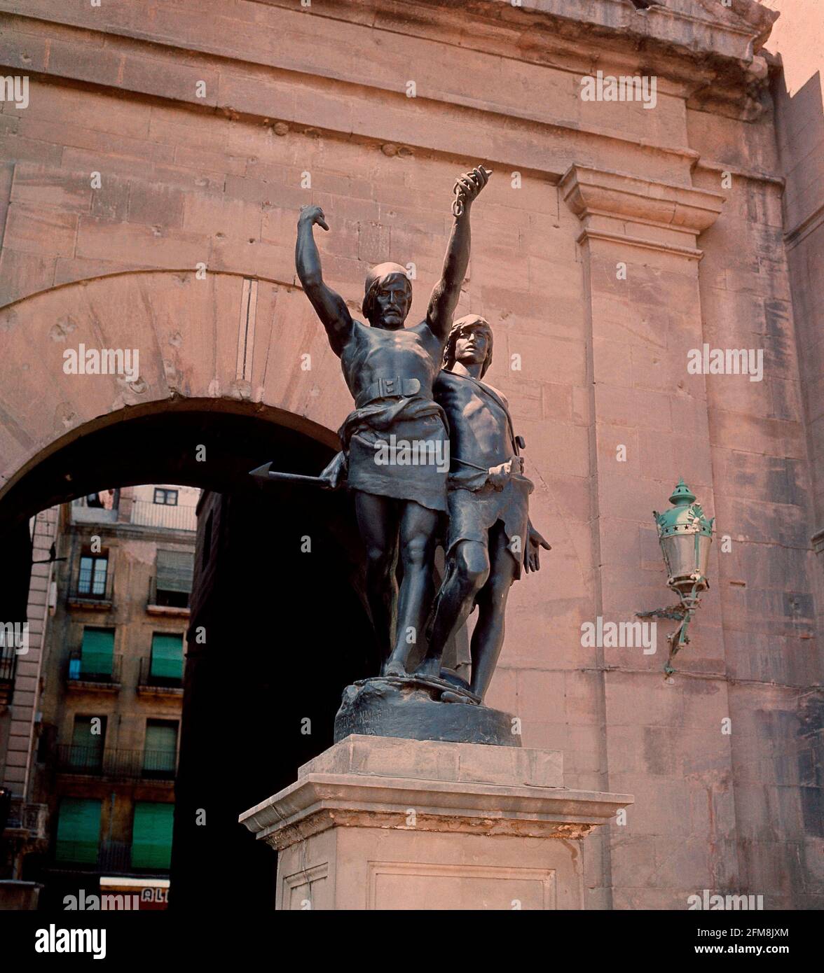 MONUMENTO A INDIBIL Y MANDONIO - 1884. Autor: SANMARTI MEDARDO. Lage: AUSSEN. Lerida. SPANIEN. Mandonio. INDIBIL: -205 AC. Stockfoto