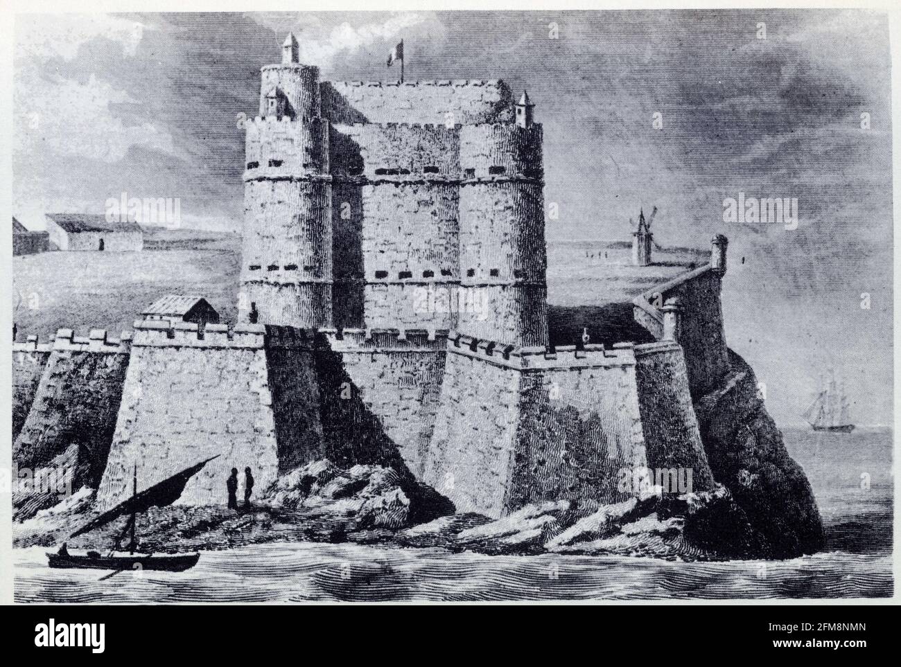Le château d’If. Gravure de Rauch d'après Skelton.début du XIXe siècle. Stockfoto