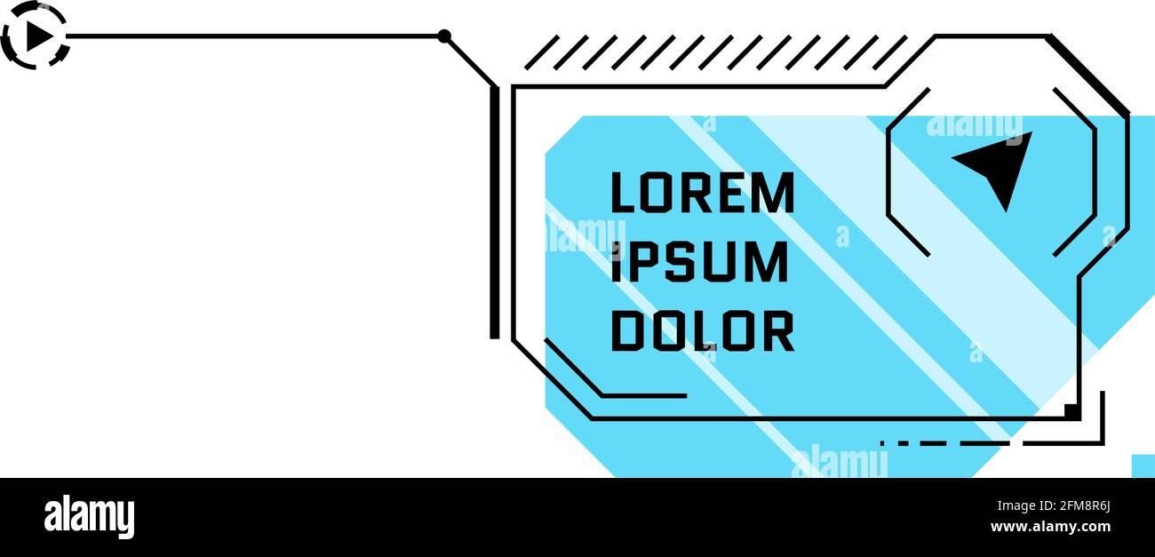 Blauer HUD-Legende im futuristischen Stil. Infografik Call-Out-Box-Bar und moderne digitale Info-Sci-Fi-Frame-Layout-Vorlage. Benutzeroberfläche und GUI-Textbox-Element. Vektor-isolierte Illustration Stock Vektor