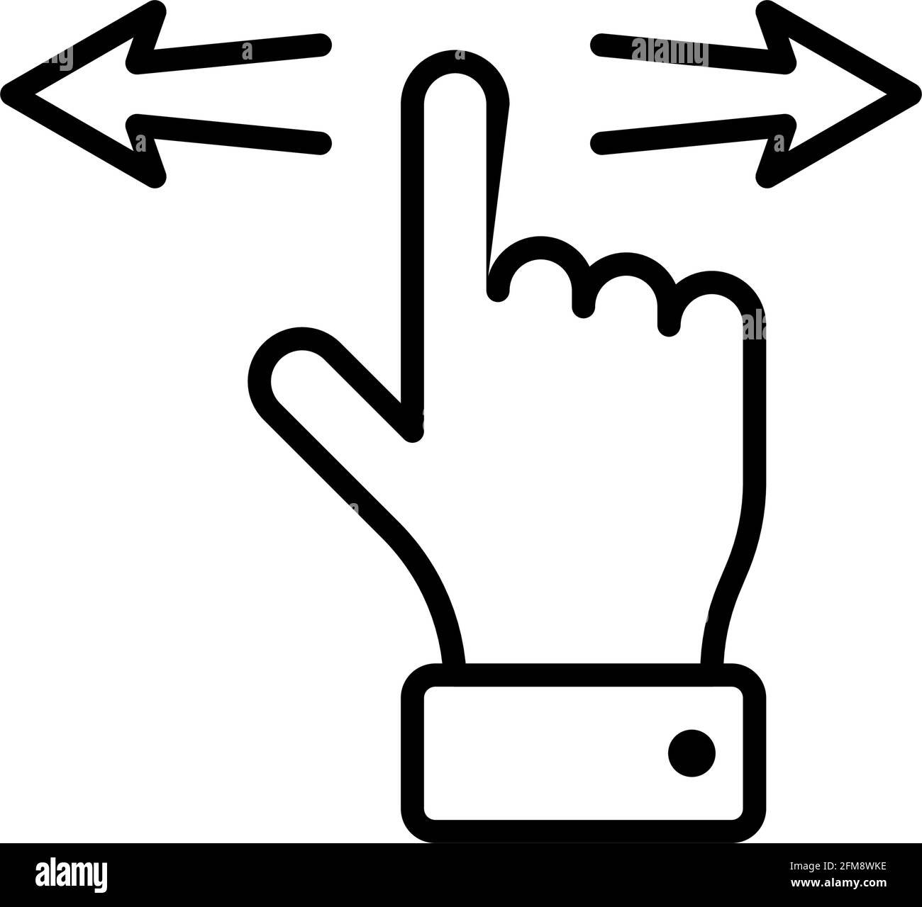 Symbole für Vektor-Touchscreen-Gesten. Dünne Linien. Stock Vektor