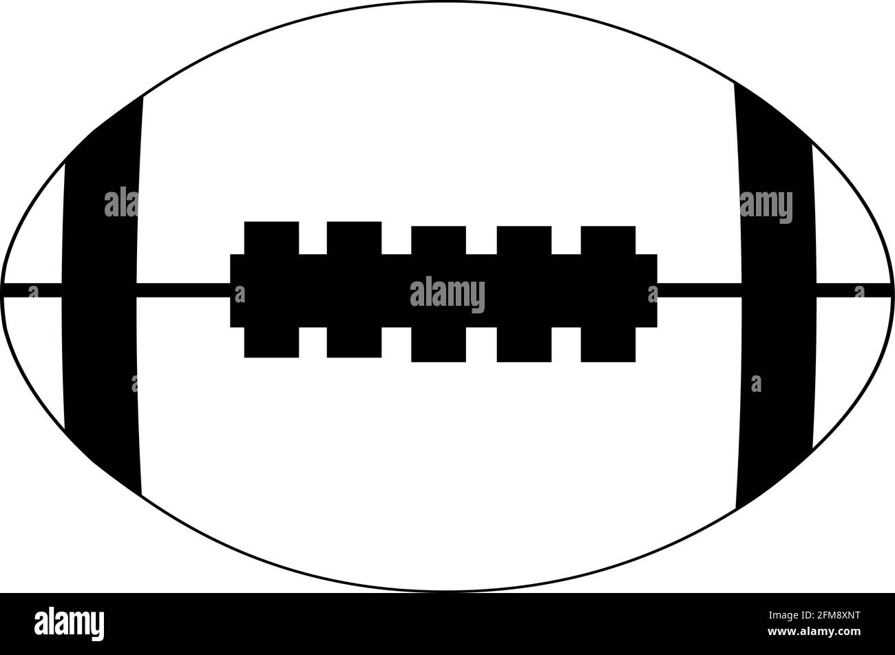 Vektor schwarz-weiß Illustration von Rugby Ball oder american Fußball Stock Vektor